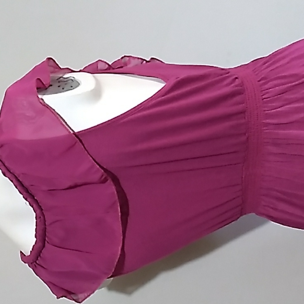 CCO New, | Robin K. | S pink blouse tunic v neck , ruffles neck BLOUSE OR DRESS - Picture 5 of 12